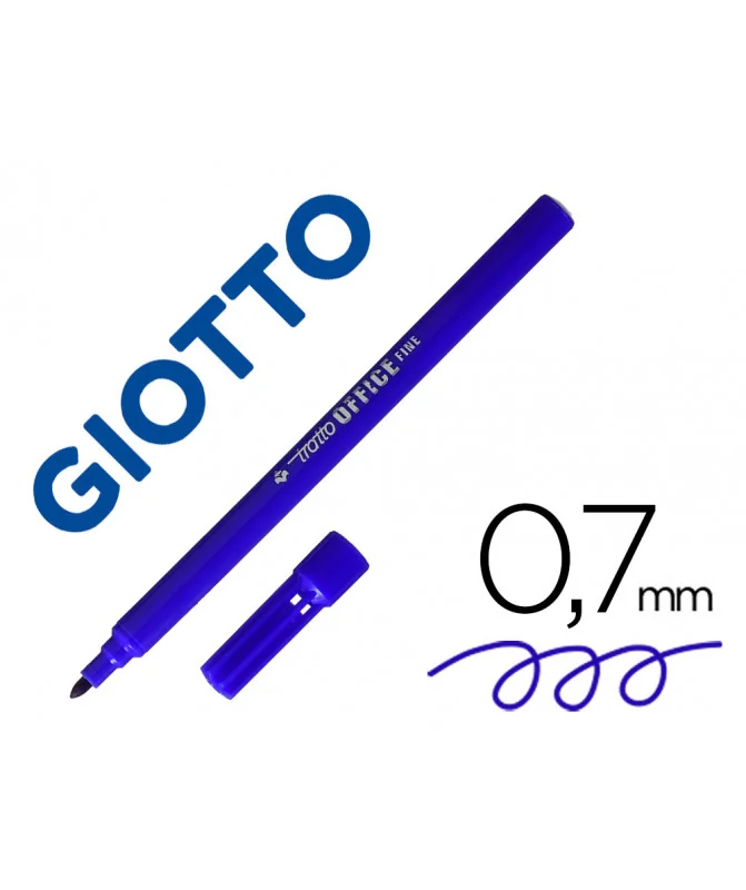 Marcador de Feltro Giotto Tratto Office Fine 0,7 Ponta de Fibra Azul