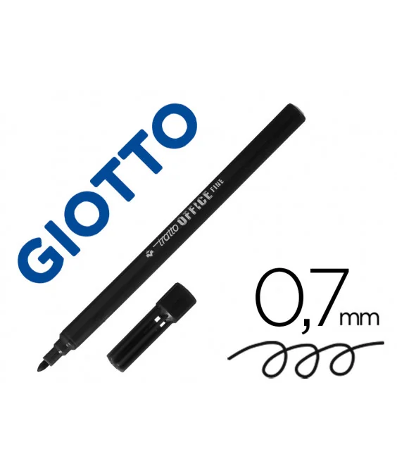 Marcador de Feltro Giotto Tratto Office Fine 0,7 Ponta de Fibra Preto