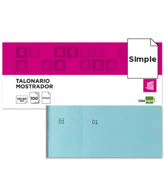 Bloco Talões-Rifas Numerado 1/3 62x145mm Liderpapel Celeste