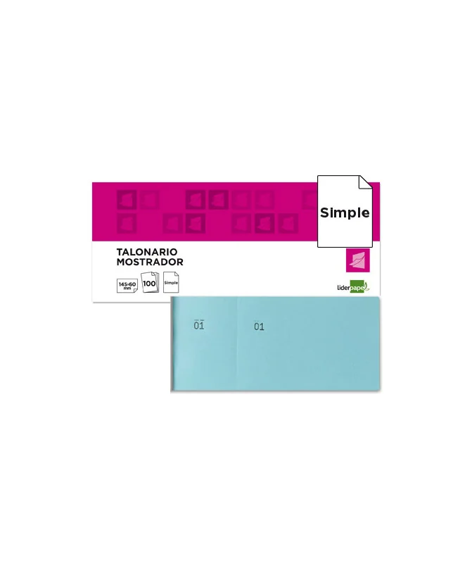 Bloco Talões-Rifas Numerado 1/3 62x145mm Liderpapel Celeste