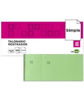 Bloco Talões-Rifas Numerado 1/3 62x145mm Liderpapel Verde