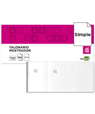 Bloco Talões-Rifas Numerado 1/3 62x145mm Liderpapel Branco