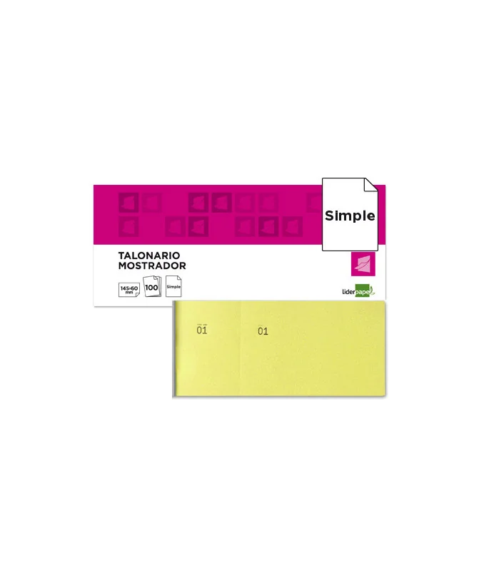 Bloco Talões-Rifas Numerado 1/3 62x145mm Liderpapel Amarelo