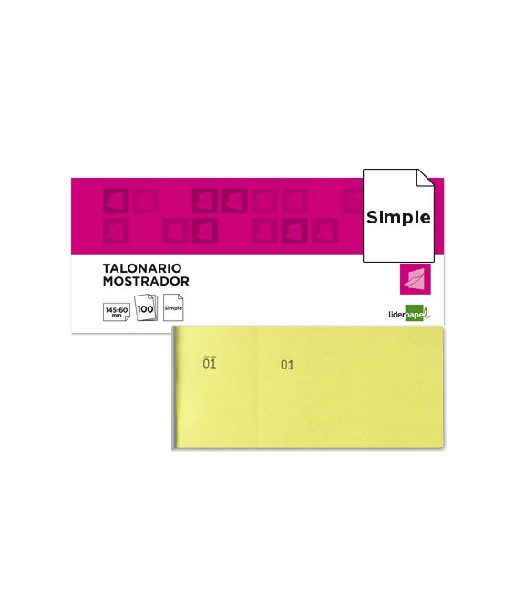 Bloco Talões-Rifas Numerado 1/3 62x145mm Liderpapel Amarelo