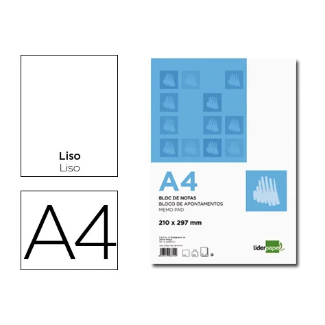 Bloco de Apontamentos Liderpapel A4 80fls Liso