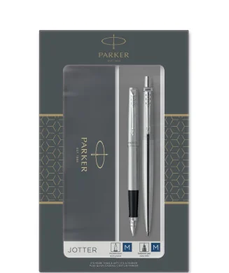 Conjunto Parker Duo Jotter Aço CT Esferográfica + Caneta 2093258