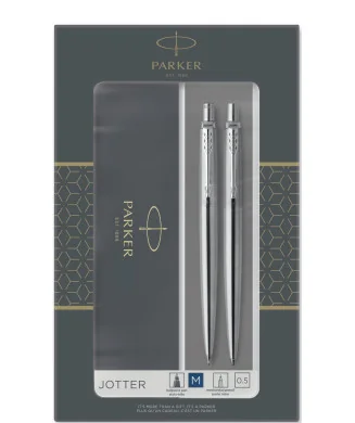 Conjunto Parker Duo Jotter Aço CT Esferográfica + Lapiseira 2093256