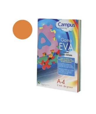 Emb. c/ 10 Placas EVA Moosgummy Lisa A4 452 Laranja