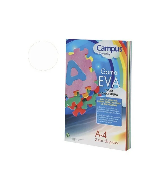 Emb. c/ 10 Placas EVA Moosgummy Lisa A4 457 Branco