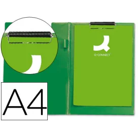 Capa Porta Notas Q-Connect com Mola Miniclip A4 Verde