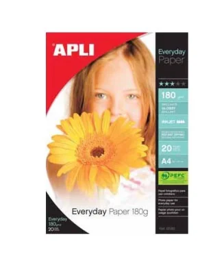 Emb. c/20 Folhas Papel Fotografia A4 Apli 180g 12080