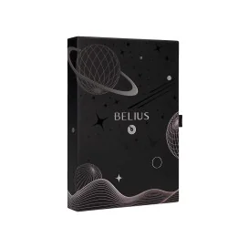 Conjunto Estojo Imitação Pele e Caneta Roller Belius Space B Preto em Caixa Design