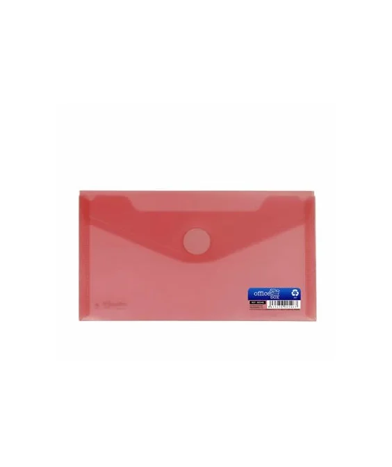 Envelope em Plástico DL c/ Velcro 90546 Vermelho