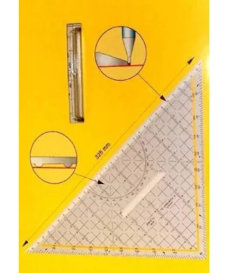 Esquadro Geométrico Aristo c/ Pega 25cms 16504