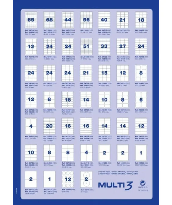 Etiquetas Adesivas Computador A4 Multi3 105 x 40mm 04709