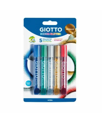 Blister c/5 Tubos Cola Glitter Giotto 545100 Metallic