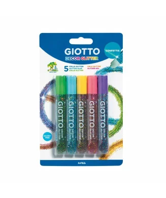 Blister c/5 Tubos Cola Glitter Giotto 545400 Confettis