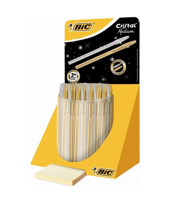 Expositor c/40 Esf. BIC Cristal Celebration Ouro + Prata