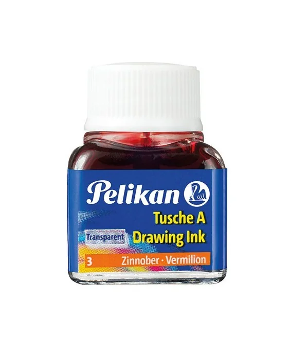 Frasco 10mls Tinta da China Pelikan 523 3 Vermelho