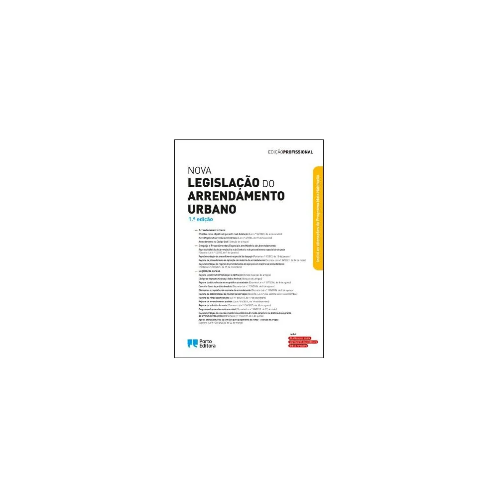 9789720067289 - Nova Legislação do Arrendamento Urbano