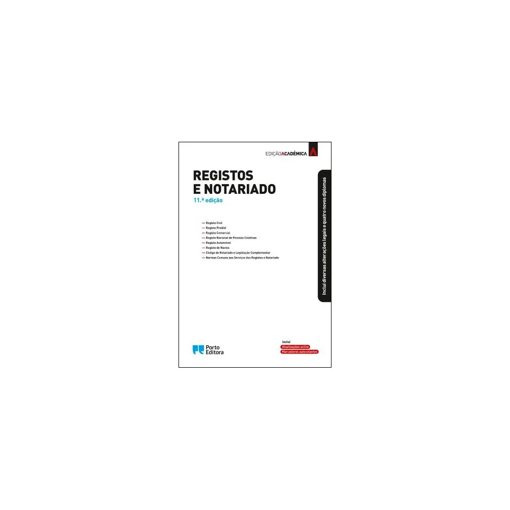 9789720005595 - Registos e Notariado - Edição Académica