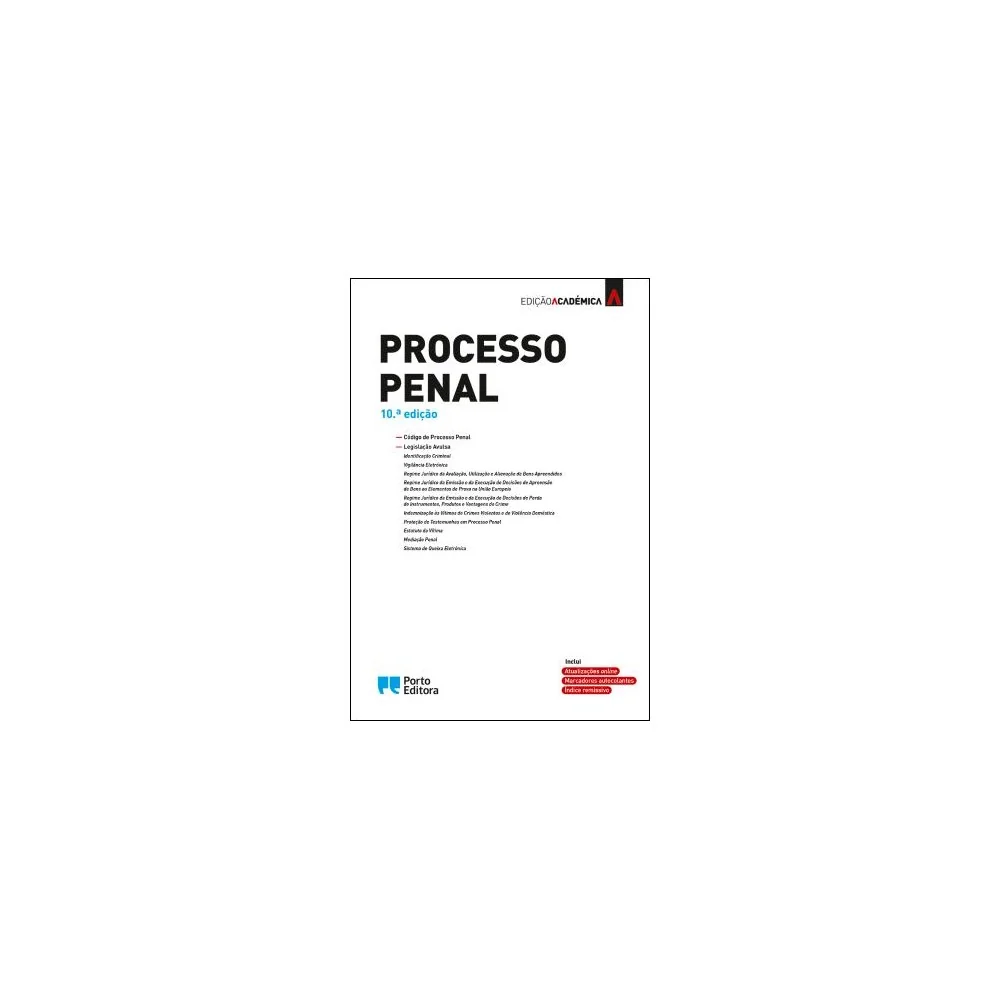 9789720005526 - Processo Penal - Edição Académica