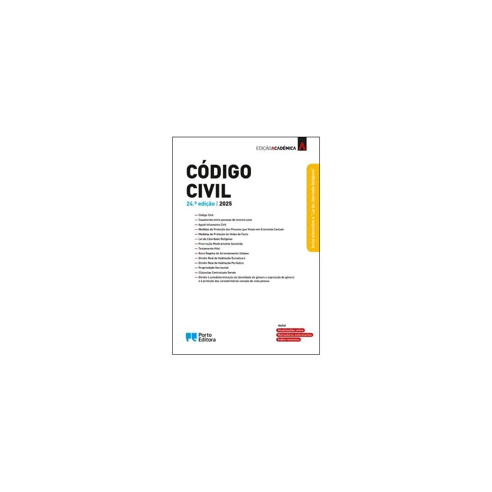 9789720006394 - Código Civil - Edição Académica