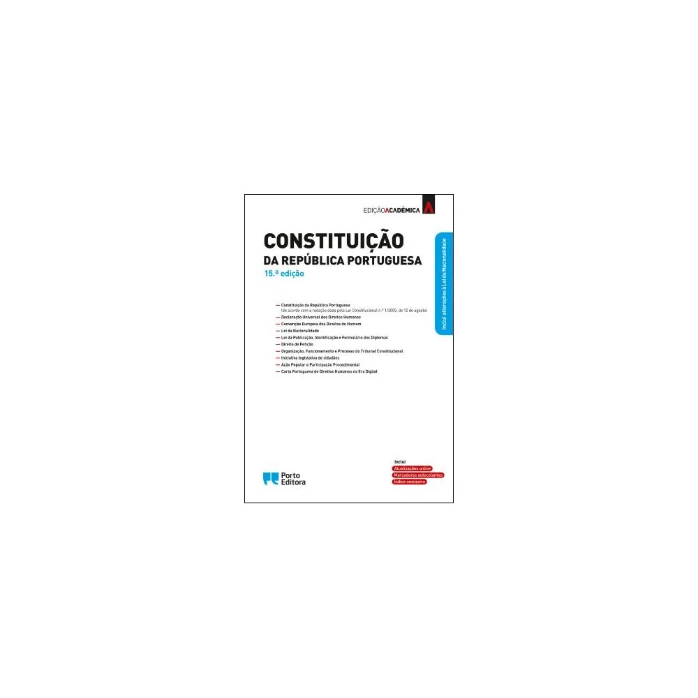 9789720006097 - Constituição da República Portuguesa - Edição Académica