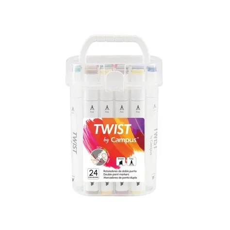 Marcadores Ponta Dupla Campus University Twist Double 24 Cores Marcadores Ponta Dupla Campus University Twist Double 24 Cores