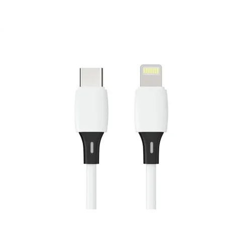 Cabo USb-C a Apple Lightning Q-Connect PVC 2M Branco Cabo USb-C a Apple Lightning Q-Connect PVC 2M Branco