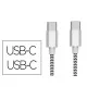 Cabo USB-A a USB-C Q-Connect Nylon 1M Branco