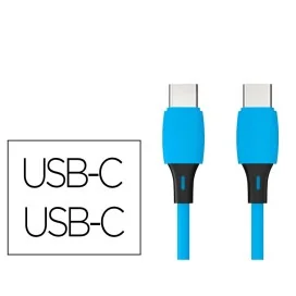 Cabo USB-C a USB-C Q-Connect PVC 1M Azul