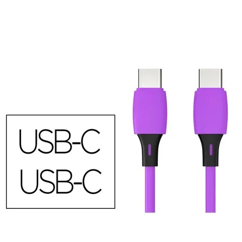 Cabo USB-C a USB-C Q-Connect PVC 1M Roxo