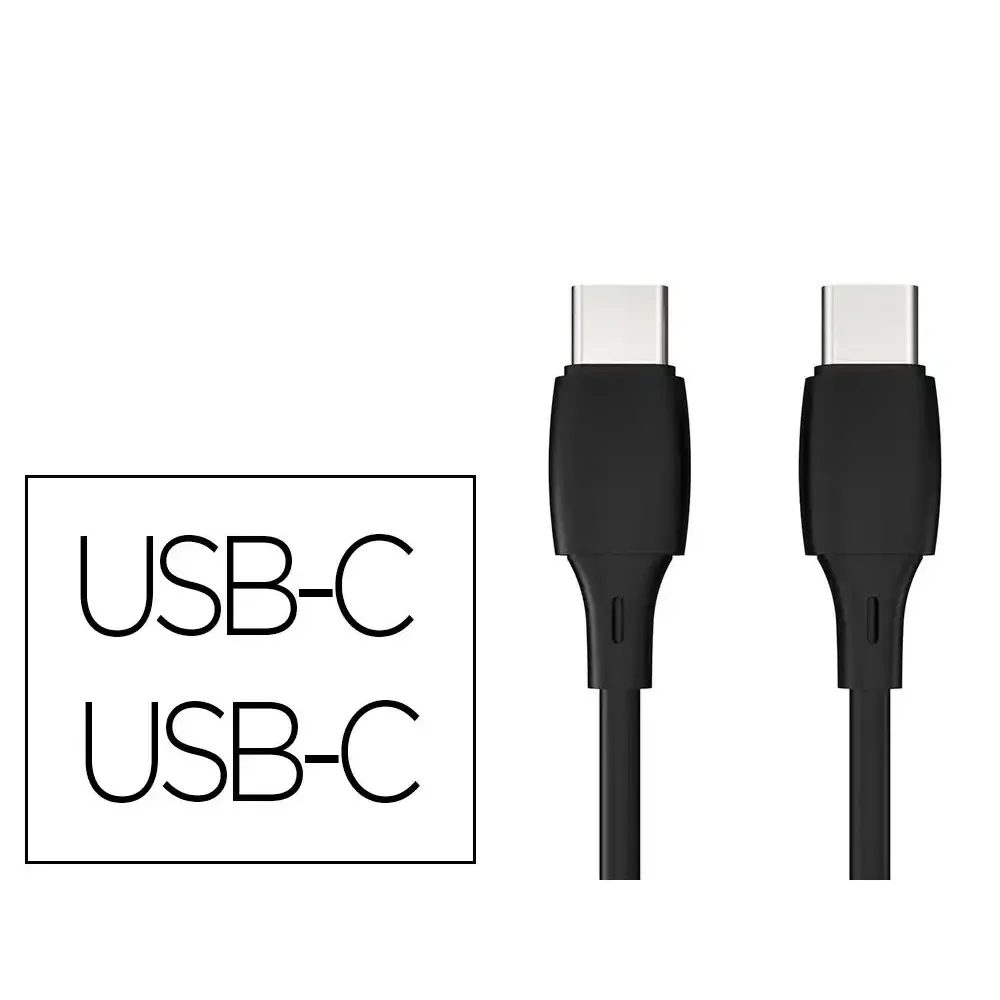 Cabo USB-C a USB-C Q-Connect PVC 2M Preto