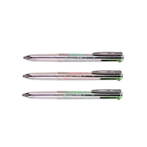 Esferográfica Campus 4 cores 0,7mm Metalizada Cor Sortida