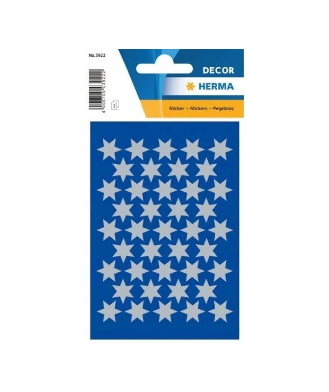 Blister Etiquetas Herma Decor 3922 Estrelas Prateadas