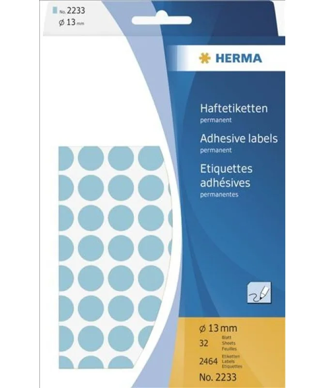 Blister Etiquetas Multiusos Herma 2233 Redondo 13mm Azul