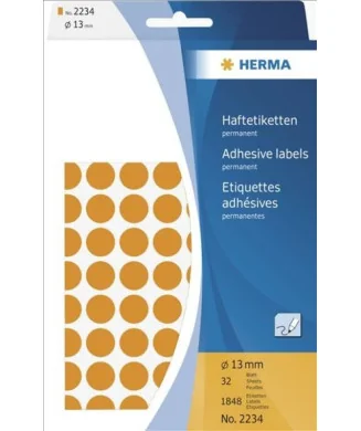 Blister Etiquetas Multiusos Herma 2234 Redondo 13mm Laranja