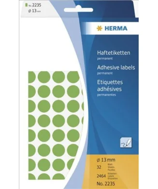 Blister Etiquetas Multiusos Herma 2235 Redondo 13mm Verde