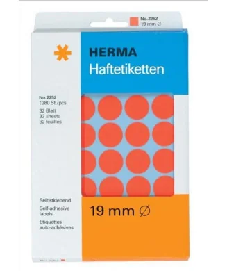 Blister Etiquetas Multiusos Herma 2252 Redondo 19mm Vermelho