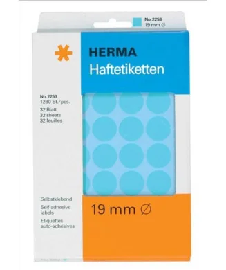 Blister Etiquetas Multiusos Herma 2253 Redondo 19mm Azul