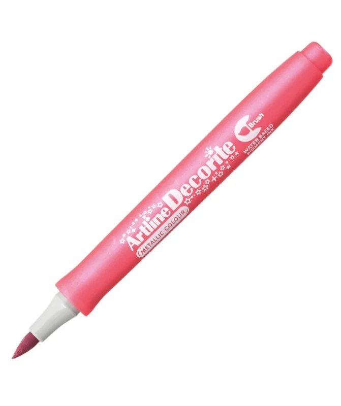 Marcador Artline Decorite Brush Metalizado Rosa