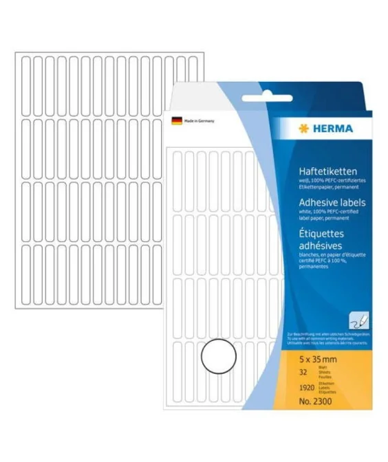 Blister Etiquetas Multiusos Herma 2300 5x35mm Branco