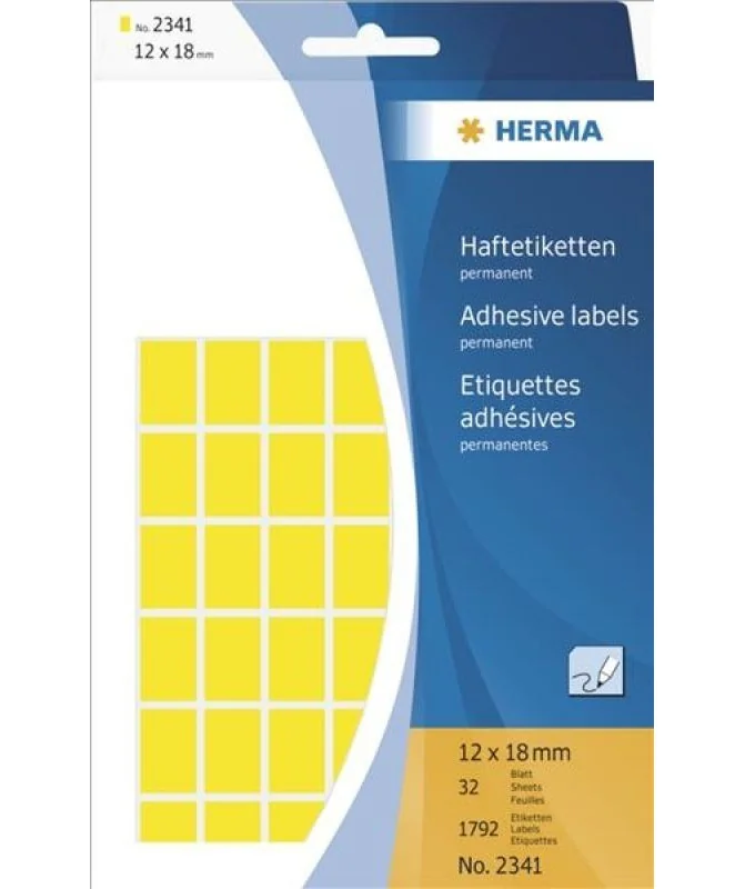 Blister Etiquetas Multiusos Herma 2341 12x18mm Amarelo