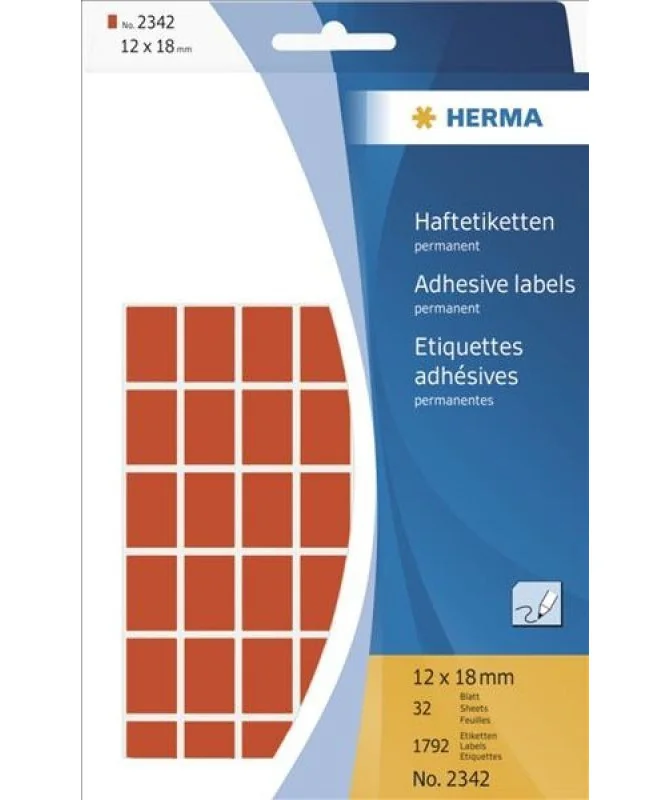 Blister Etiquetas Multiusos Herma 2342 12x18mm Vermelho