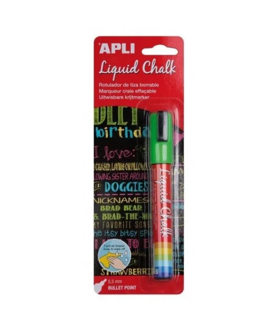 Marcador de Giz Liquido Apli Ponta Redonda 5.5mm 13958 Verde Marcador de Giz Liquido Apli Ponta Redonda 5.5mm 13958 Verde
