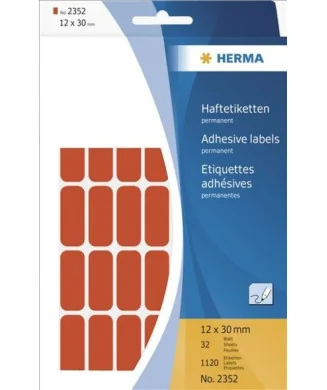 Blister Etiquetas Multiusos Herma 2352 12x30mm Vermelho