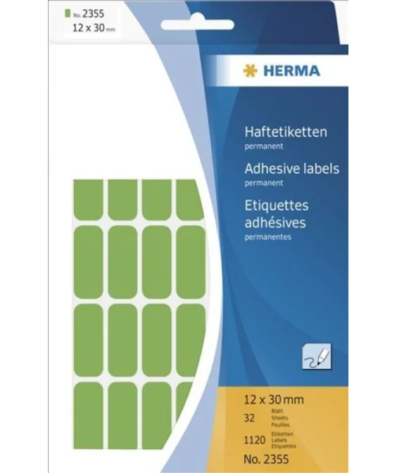 Blister Etiquetas Multiusos Herma 2355 12x30mm Verde