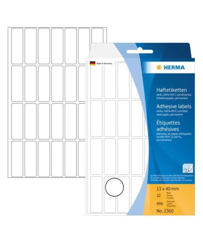 Blister Etiquetas Multiusos Herma 2360 13x40mm Branco