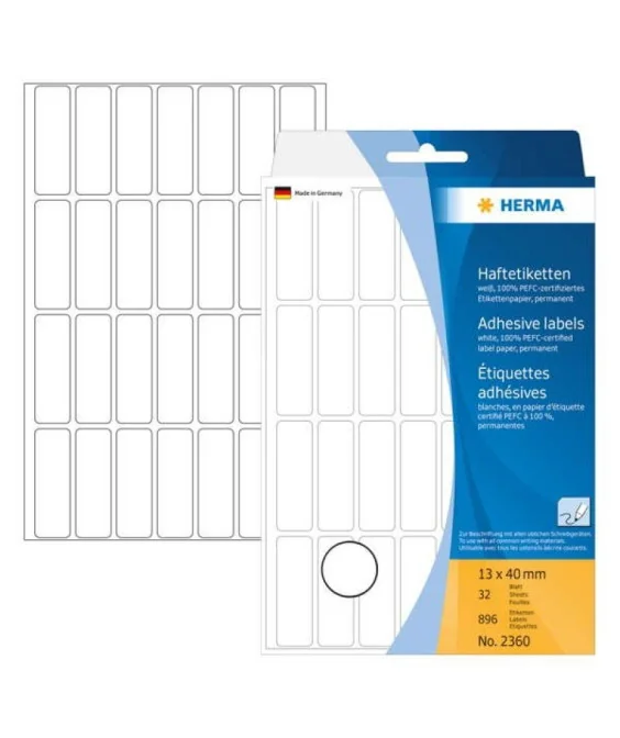 Blister Etiquetas Multiusos Herma 2360 13x40mm Branco